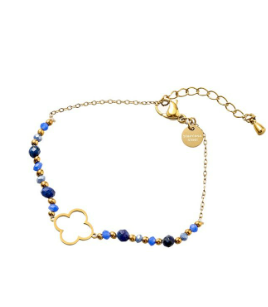 Armbandje Open Clover dark blue