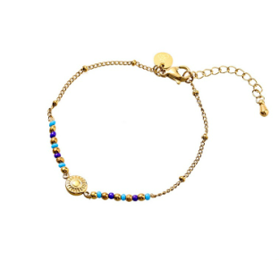 Armbandje Coin Bracelet dark blue