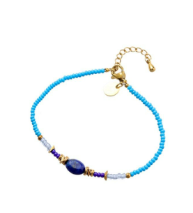 Armbandje Oval Stone dark blue