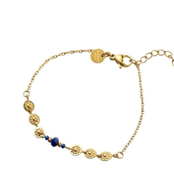 Armbandje 6 Flowers dark blue
