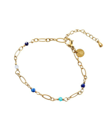 Armbandje Oval Chain dark blue