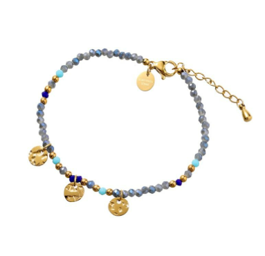 Armbandje 3 Petals dark blue