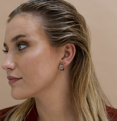 Oorbellen 3-way Hoop zilver