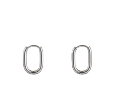 Oorbellen Oval Hoop mini zilver