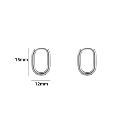 Oorbellen Oval Hoop mini zilver