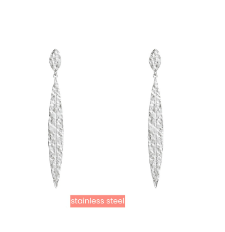 Oorbellen Long Leaf zilver