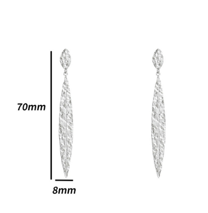 Oorbellen Long Leaf zilver