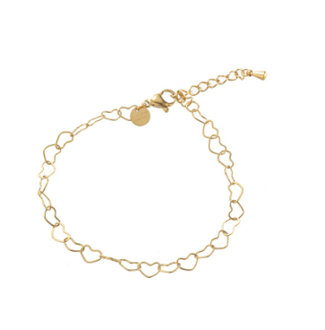 Armbandje Heart Chain goud