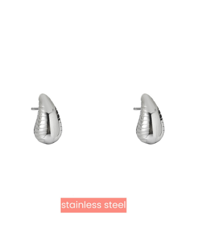 Oorbellen Striped Haily Drop - zilver