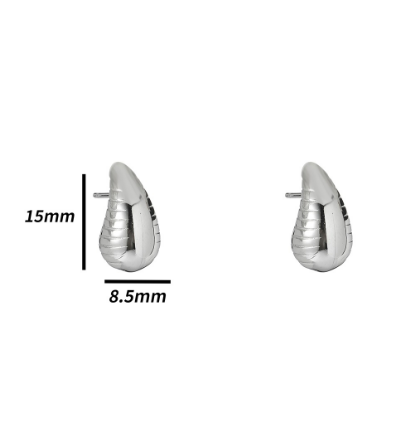 Oorbellen Striped Haily Drop - zilver