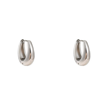 Oorbellen Small Oval Creole zilver