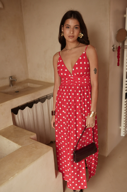 Rood kleed Polka Dot