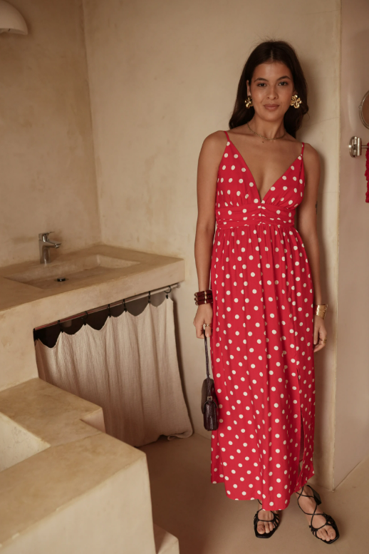 Rood kleed Polka Dot