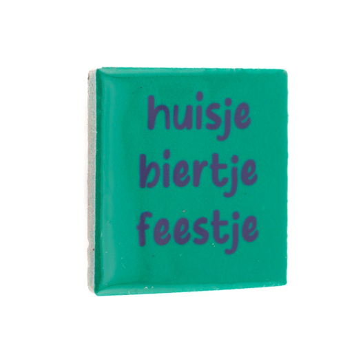 Magneettegeltje Huisje biertje feestje