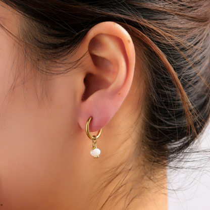 Oorbellen Two Stones White