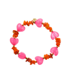 Armbandje Coral Heart Stones