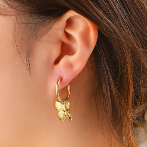 Oorbellen Butterfly Hoop