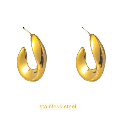 Oorbellen Wavy Hollow Hoop