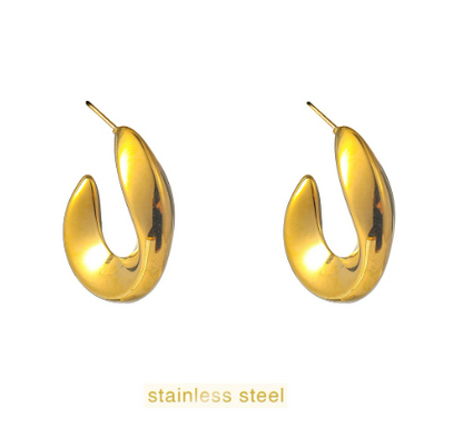 Oorbellen Wavy Hollow Hoop