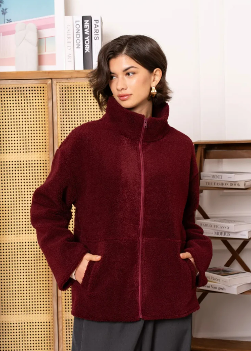 Bordeaux teddy gilet