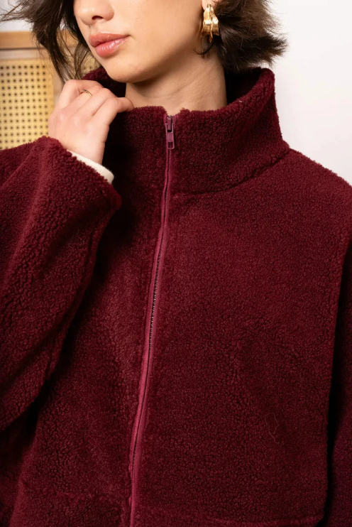 Bordeaux teddy gilet