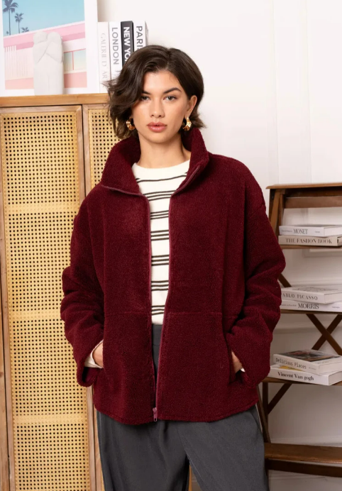 Bordeaux teddy gilet