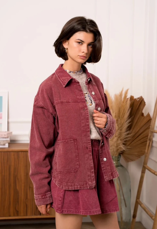 Bordeaux jeansvest