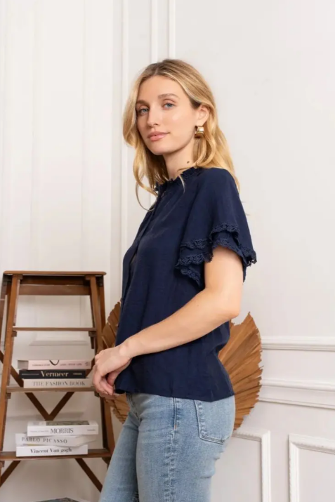 Donkerblauwe blouse