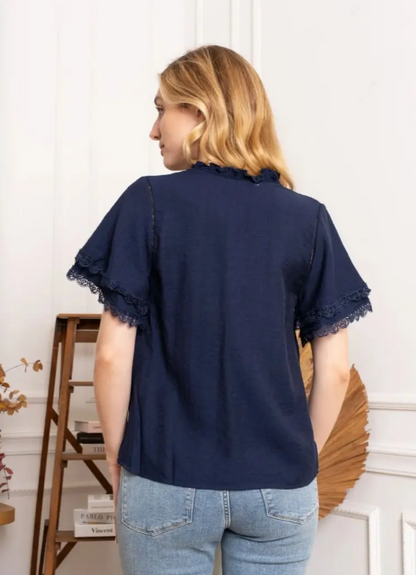 Donkerblauwe blouse