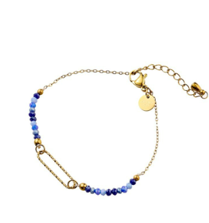 Armbandje Long Oval dark blue