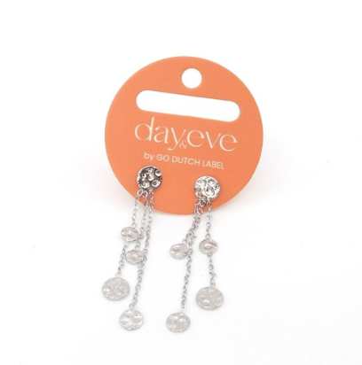 Oorbellen Hammered Rounds zilver