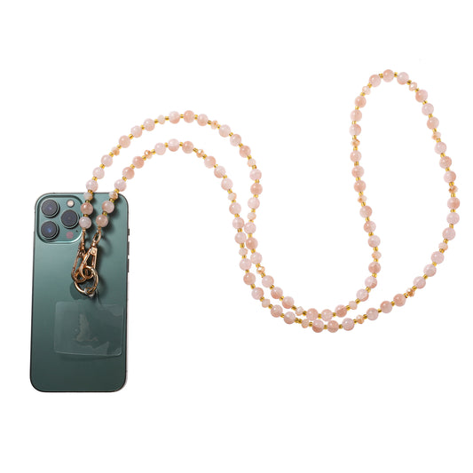 Telefoonkoord Stone Beads roze