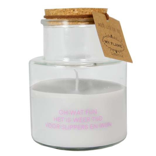 Buitenkaars Tijd voor slippers en wijn