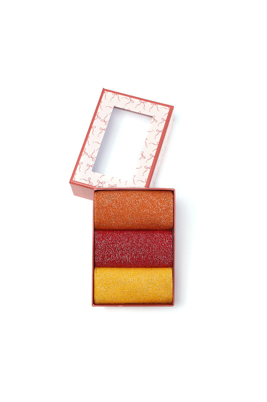 Set glittersokken oranje