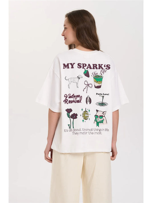 Wit T-shirt My Sparks