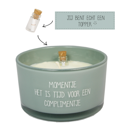 Geurkaars Flesje Complimentje
