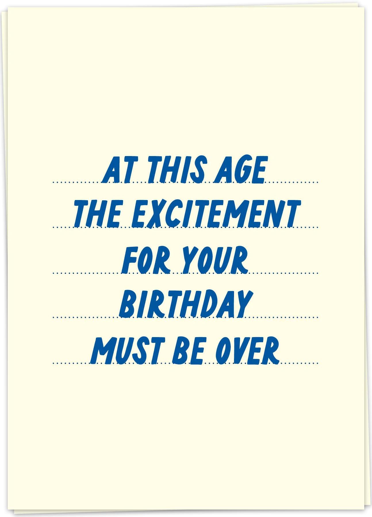 Excitement over - Kaart Blanche