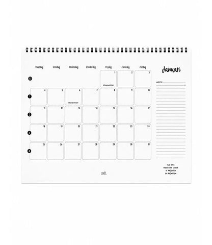 Maandkalender 2027 - Zoedt