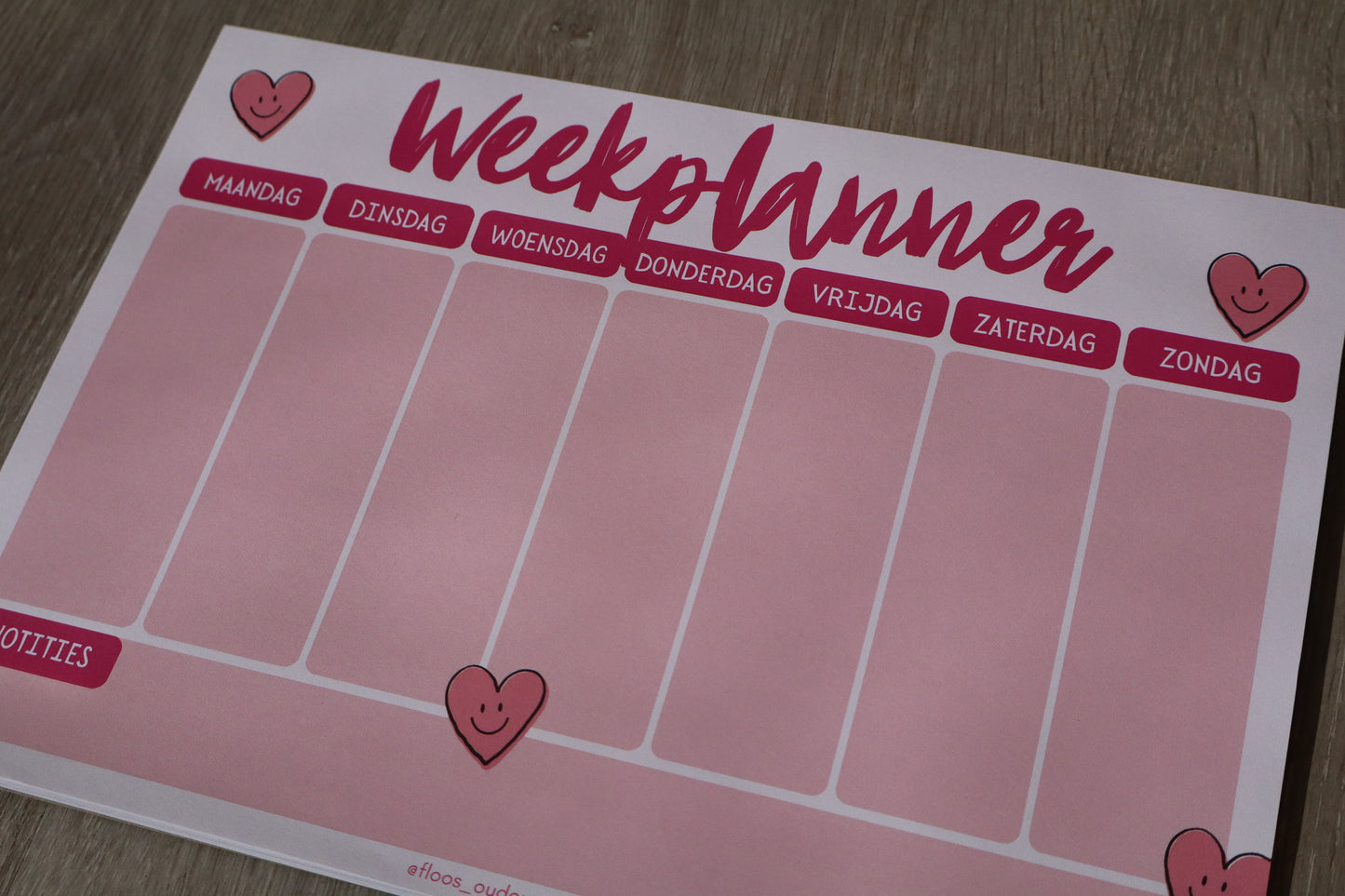 Weekplanner Pink Hearts