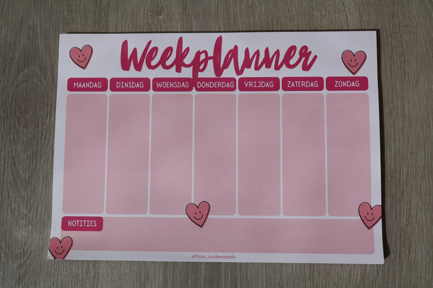 Weekplanner Pink Hearts