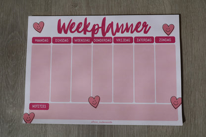 Weekplanner Pink Hearts