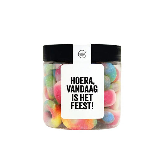 Snoeppot Hoera vandaag is het feest