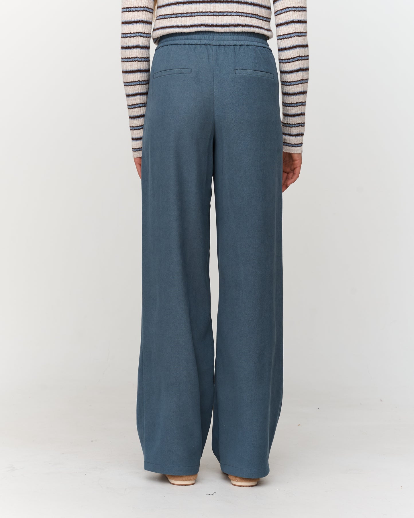 Blauwe broek ribfluweel