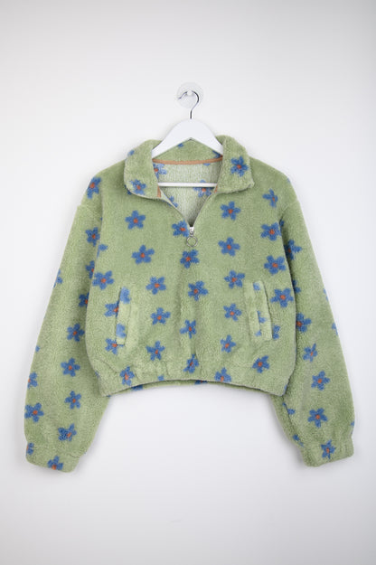 Lichtgroene trui bloemetjes