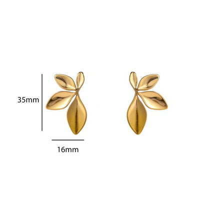 Oorbellen Leafy Half goud